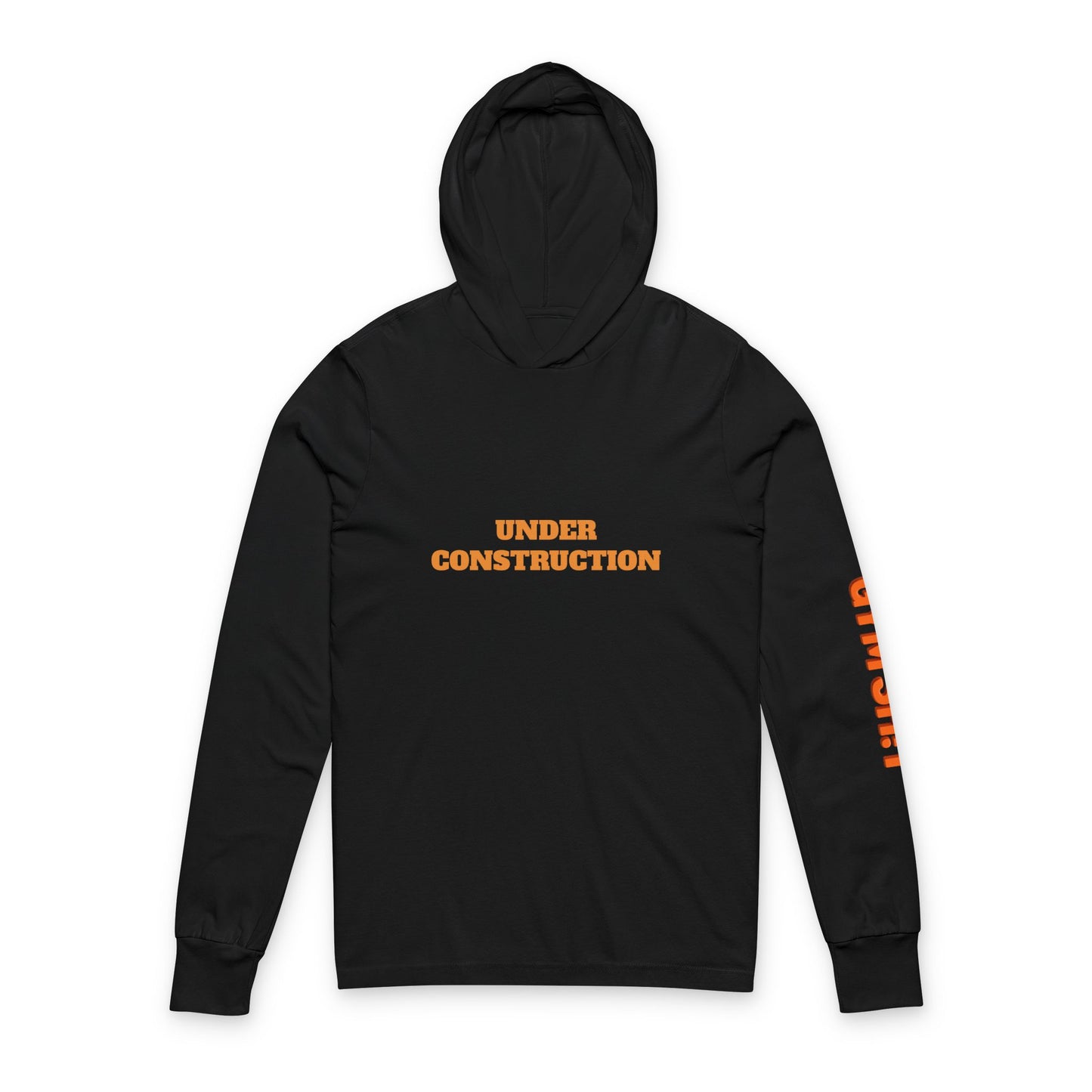 Under Construction Unisex Hooded Long Sleeve Tee, Casual Outfit, Gift for Builders, Trendy Activewear, Everyday Wear, Street Style