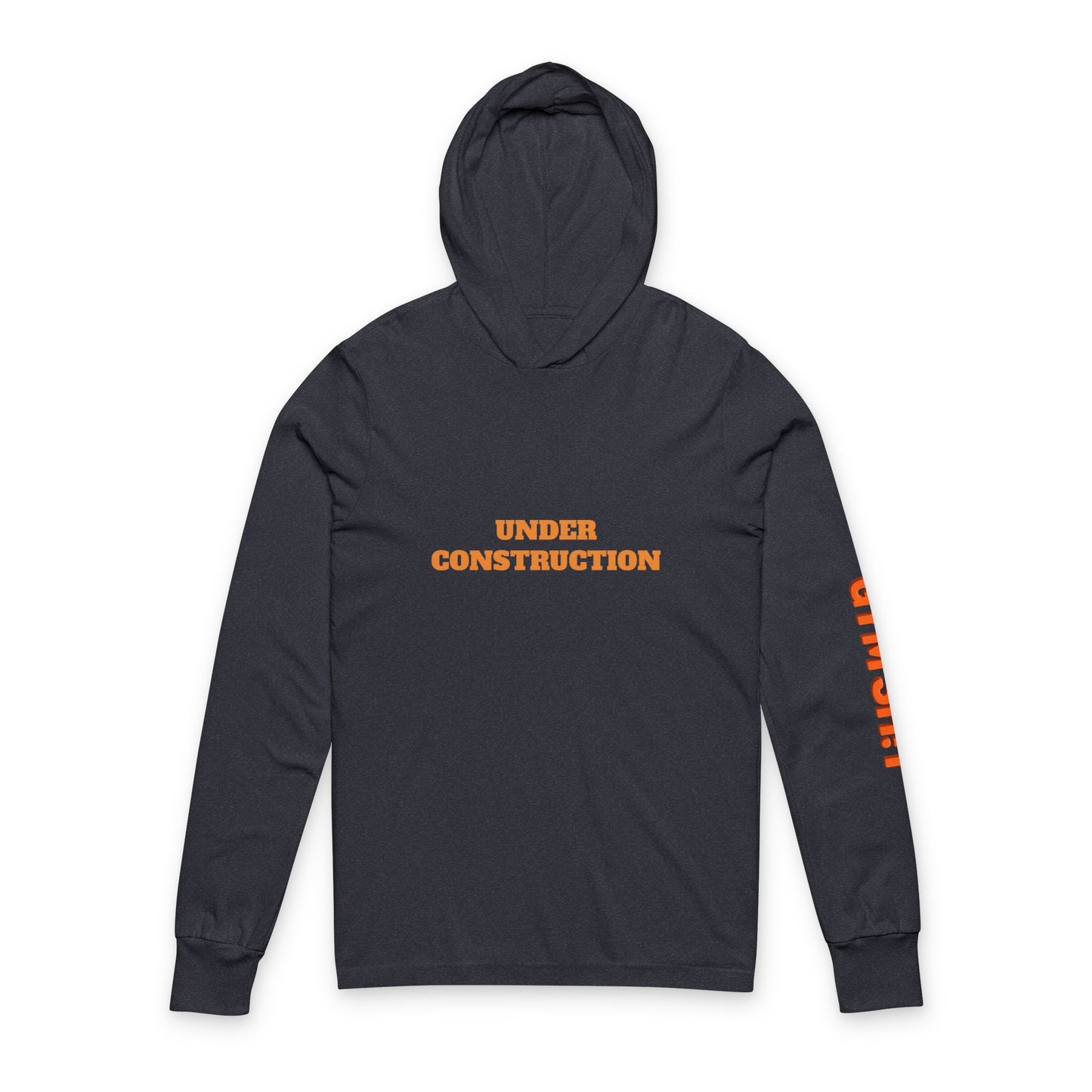 Under Construction Unisex Hooded Long Sleeve Tee, Casual Outfit, Gift for Builders, Trendy Activewear, Everyday Wear, Street Style