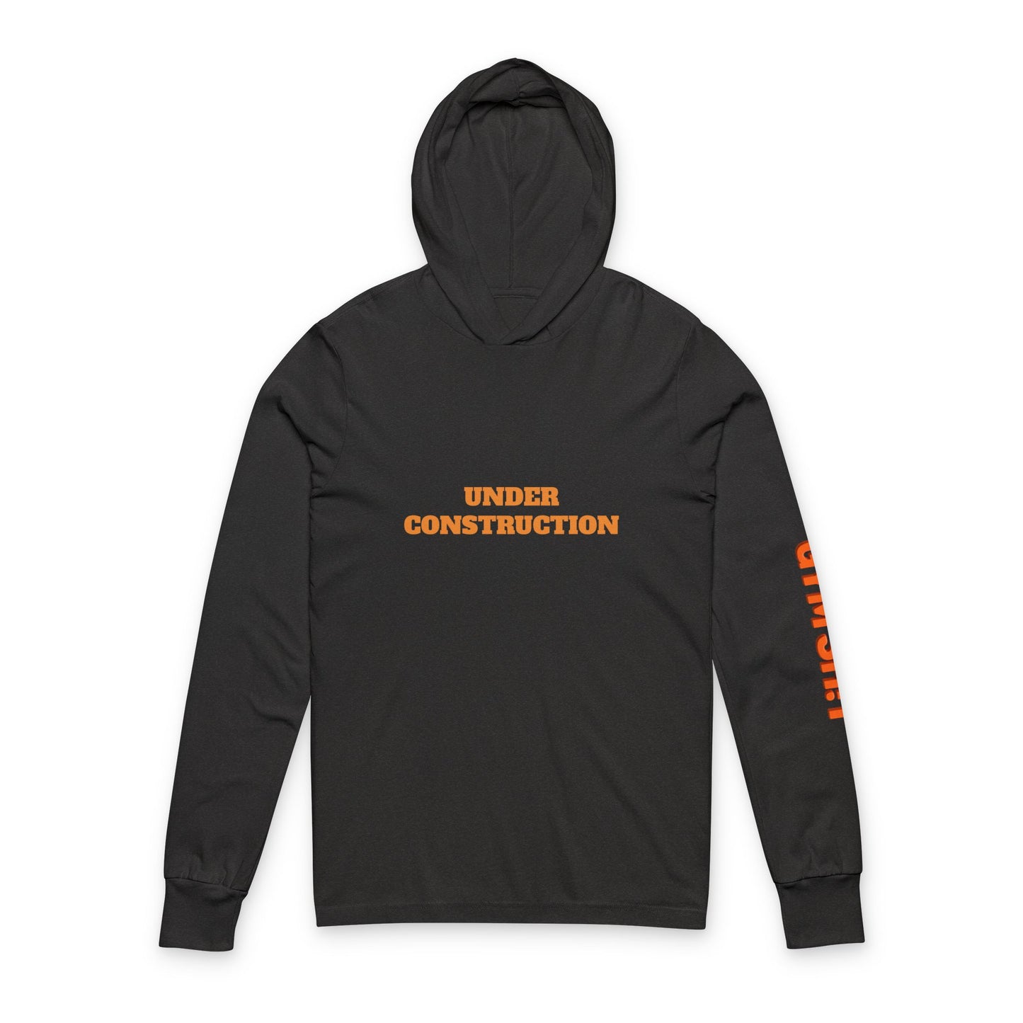Under Construction Unisex Hooded Long Sleeve Tee, Casual Outfit, Gift for Builders, Trendy Activewear, Everyday Wear, Street Style