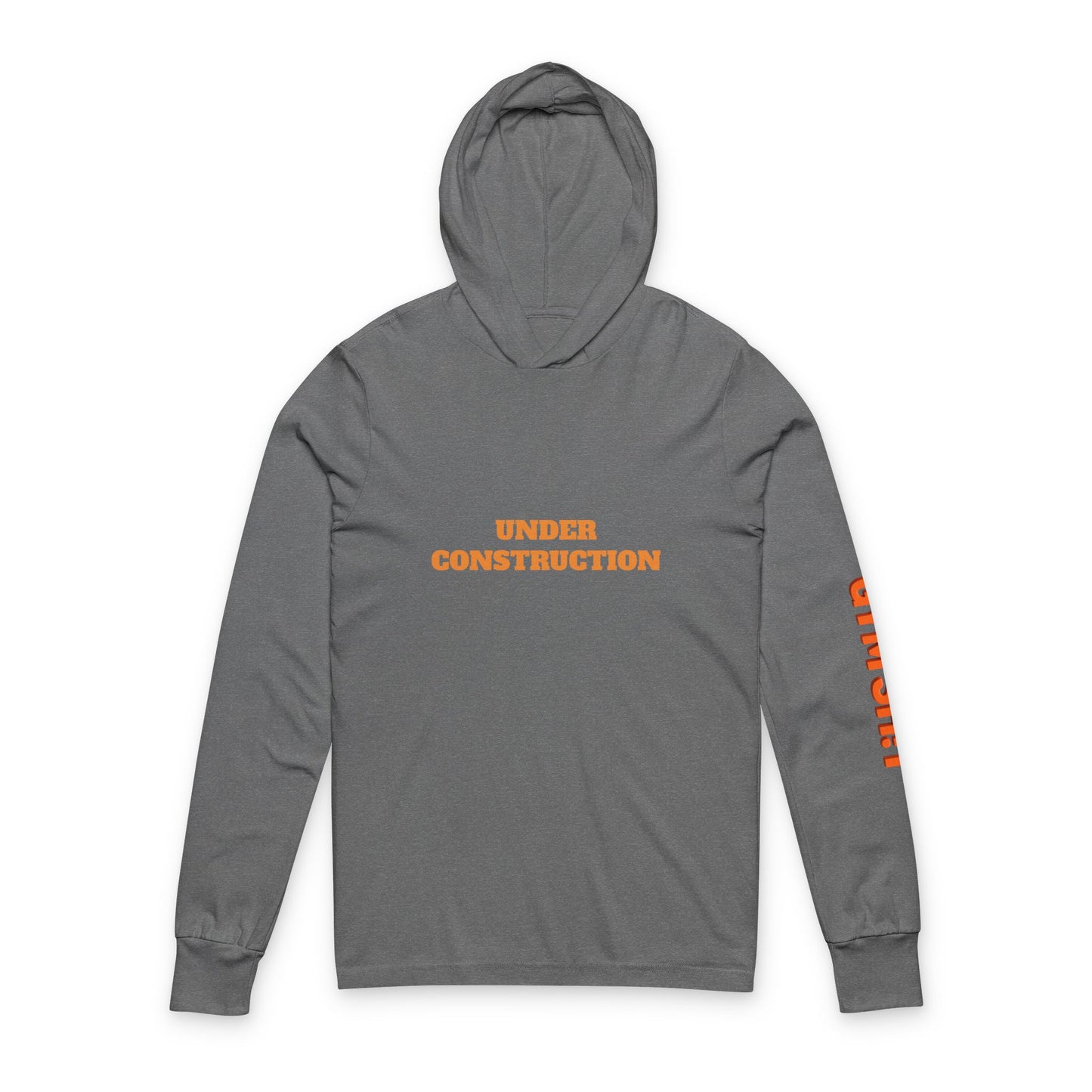 Under Construction Unisex Hooded Long Sleeve Tee, Casual Outfit, Gift for Builders, Trendy Activewear, Everyday Wear, Street Style