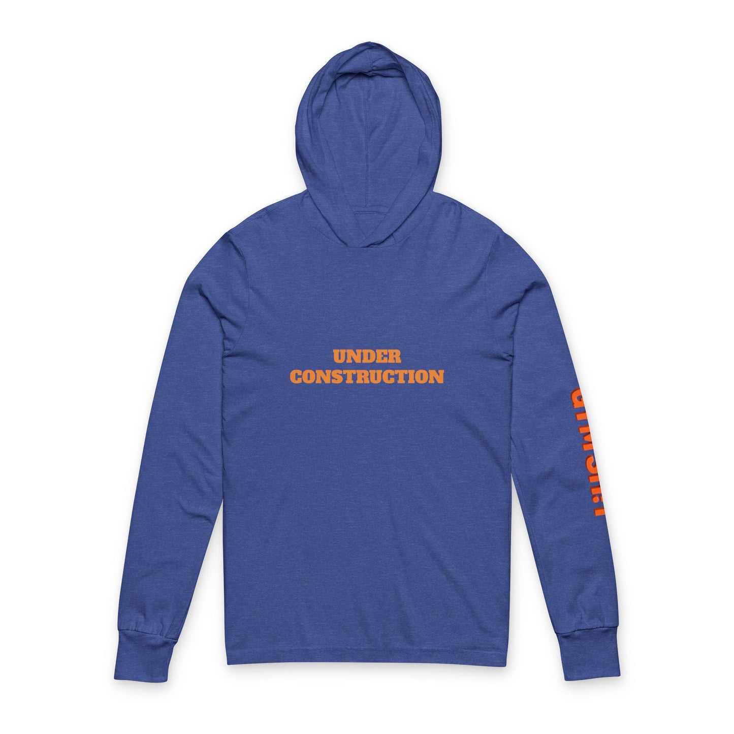 Under Construction Unisex Hooded Long Sleeve Tee, Casual Outfit, Gift for Builders, Trendy Activewear, Everyday Wear, Street Style